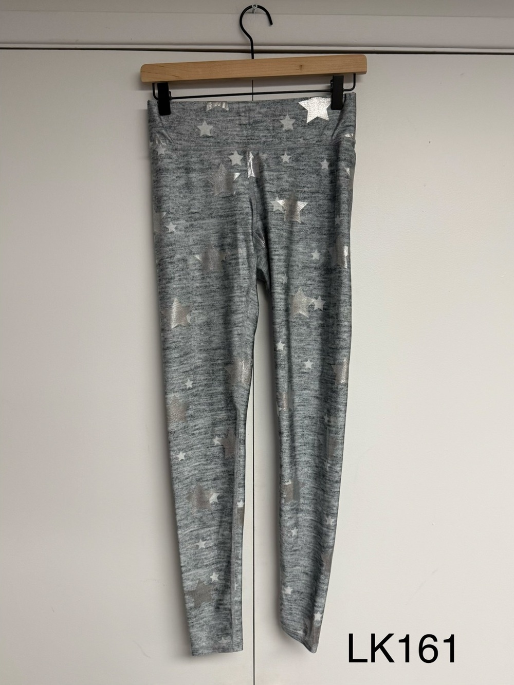 Terez Heathered Balayage Stars Silver Foil Leggings Size Small